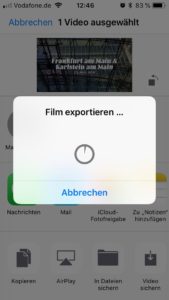Rückblick Film exportieren