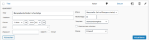 Wordpress-Reihenfolge-Quickedit